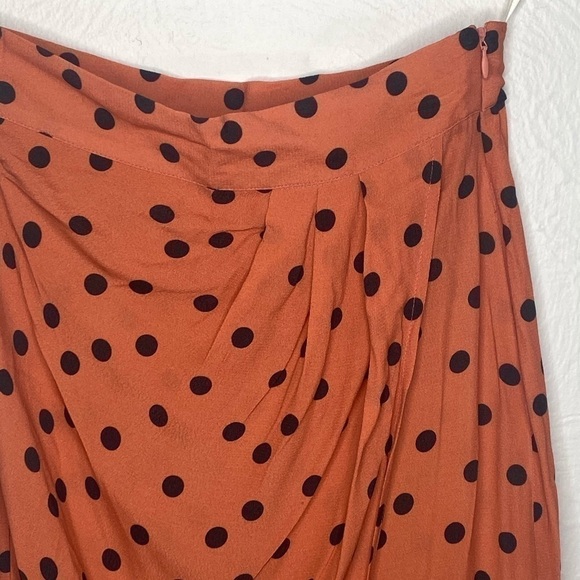 𝅺revolve Blue Life Pleated Pink Polka Dot Wrap Skirt Size Small - Picture 2 of 4